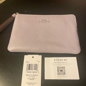 Coach Light Purple Leather Wristlet